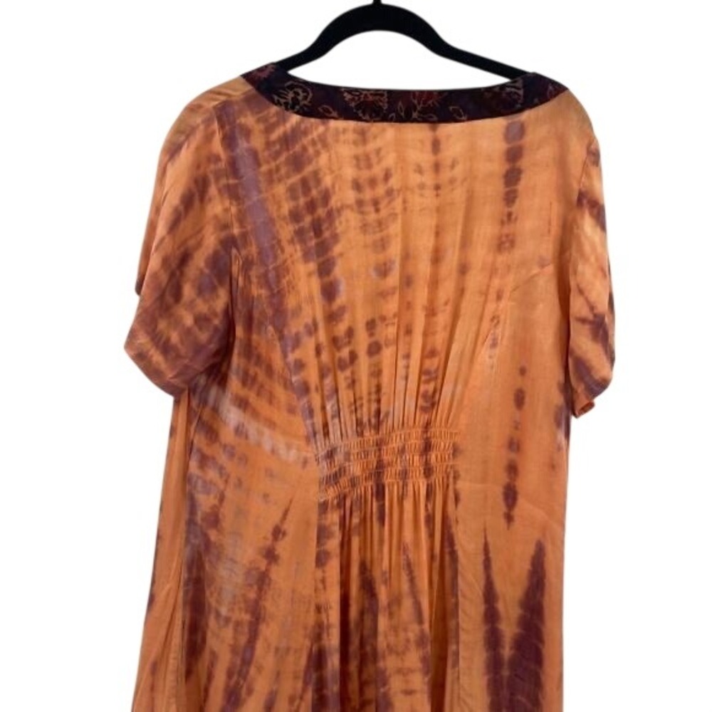 Soft Surroundings Maxi Dress Petite XL Sunset Bali Tie Dye Boho Hippie Festival - Picture 4 of 6